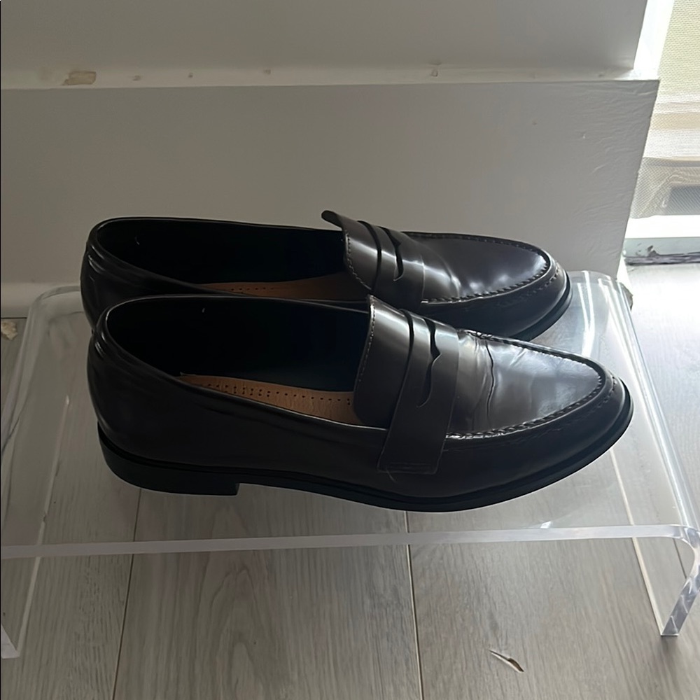 Brown Leather Banana Republic Slip-On Loafers